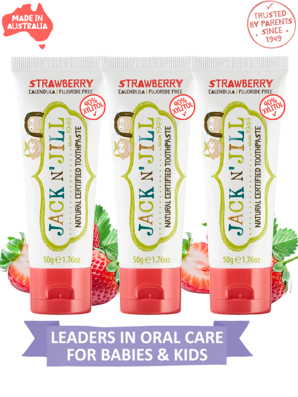 Jack N Jill Doğal Sertifikalı Diş Macunu - Çilek Aromalı 3’lü Paket (3X50G)