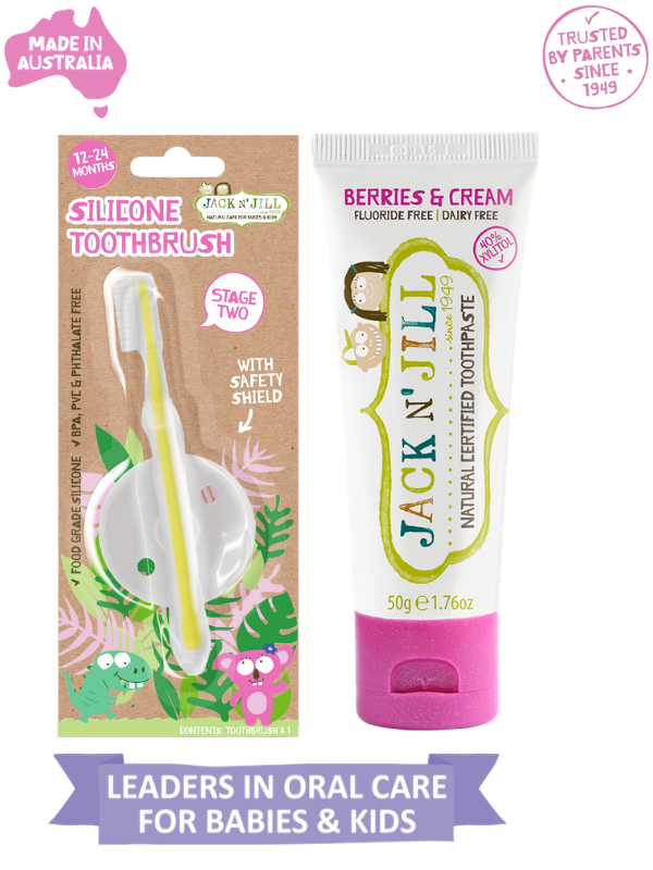 Bebek Diş Fırçalama Seti (Silikon Diş Fırçası + Orman Meyveli Macun 50g)