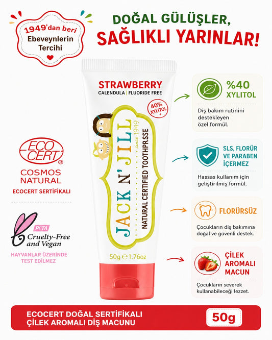 Jack N'Jill Doğal Diş Macunu Çilek 50g