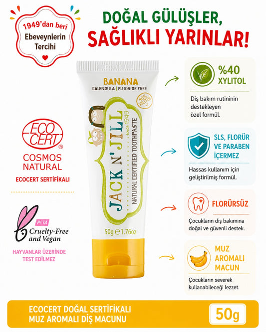 Jack N'Jill Doğal Diş Macunu Muz 50g